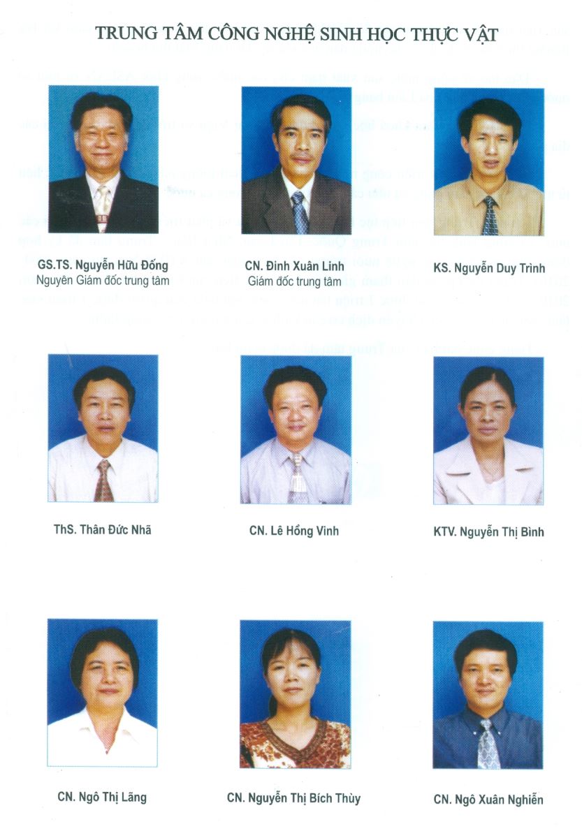 Trung tâm Công nghệ sinh học thực vật - Viện Di truyền Nông nghiệp năm 2004