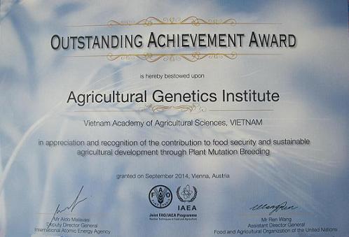 Viện Di truyền Nông nghiệp là chủ nhân của 1 trong 5 giải thưởng “Thành tựu xuất sắc” được trao bởi IAEA 