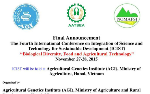 Hội thảo Quốc tế lần thứ 4 về hội nhập Khoa học và Công nghệ hướng tới Phát triển bền vững "Đa dạng sinh học, Công nghệ Thực phẩm và Nông nghiệp"